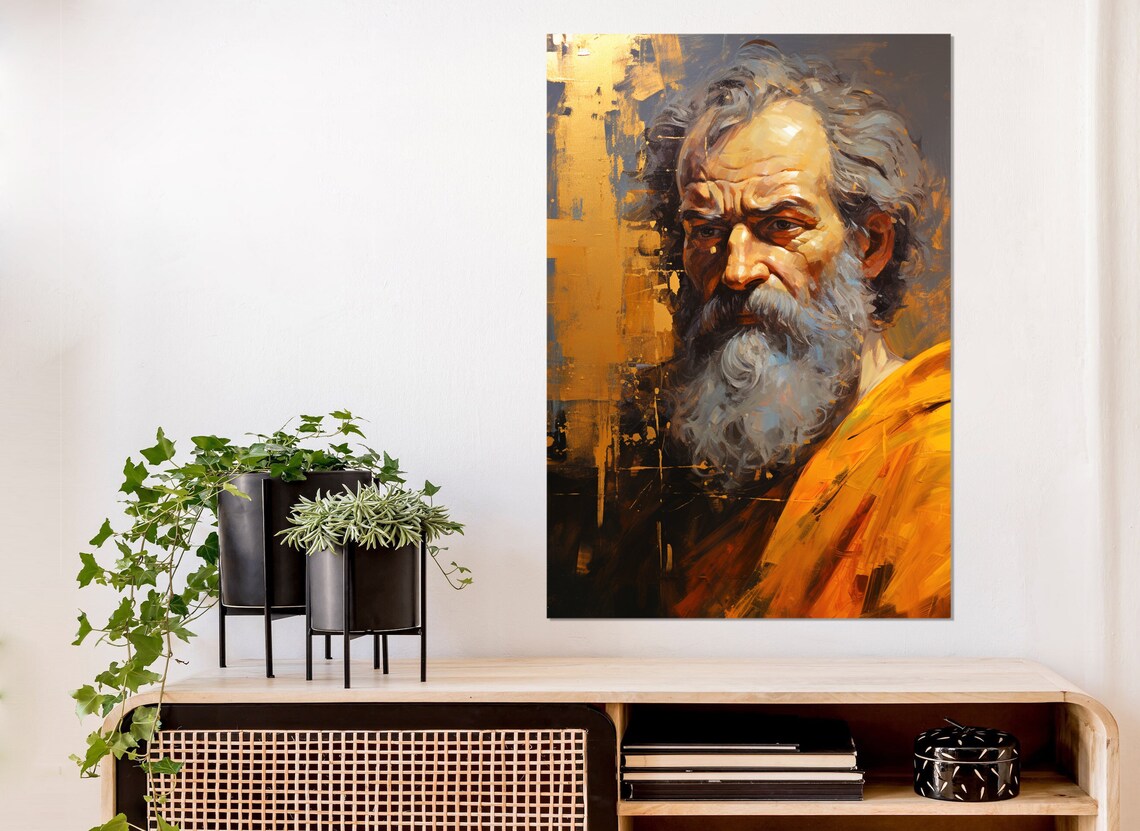 Apostle Paul Golden Portrait Religious Oil Painting Biblical Art Poster - Image 4