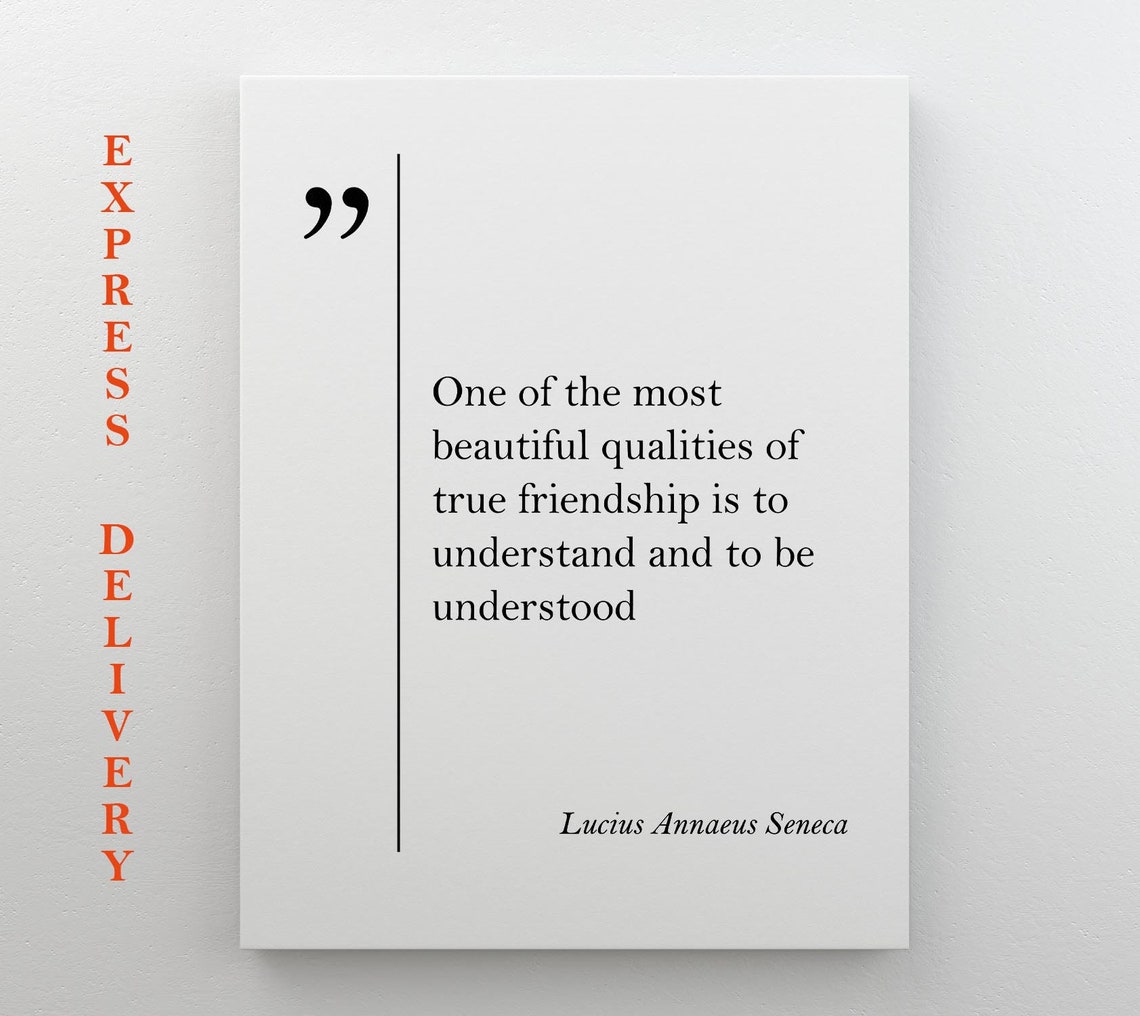 Lucius Annaeus Seneca Quote True Friendship Typography Wall Art