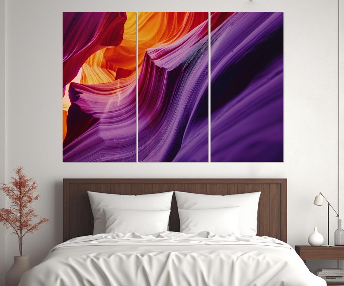 Abstract Antelope Canyon Painting Print Canyons Wall Art Antelope Canyon Poster Framed And Ready To Hang - Image 4