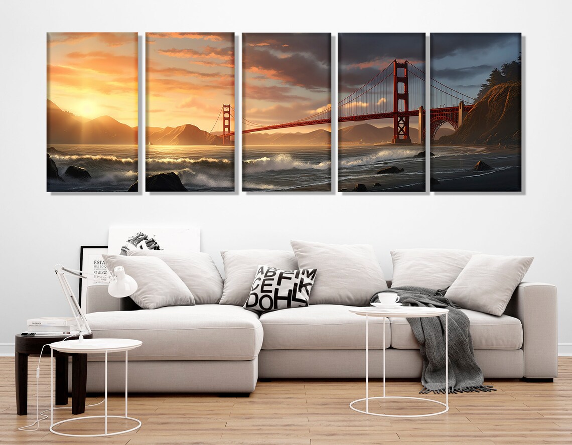 Golden Gate Bridge Sunset, San Francisco Travel Poster - Image 2