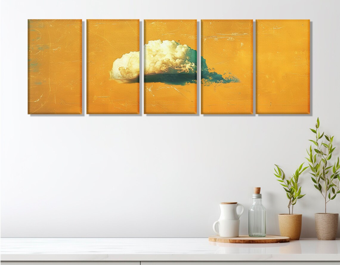 Lonely Cloud Vintage Sky Poster, Retro Background - Image 3