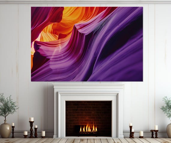 Abstract Antelope Canyon Painting Print Canyons Wall Art Antelope Canyon Poster Framed And Ready To Hang