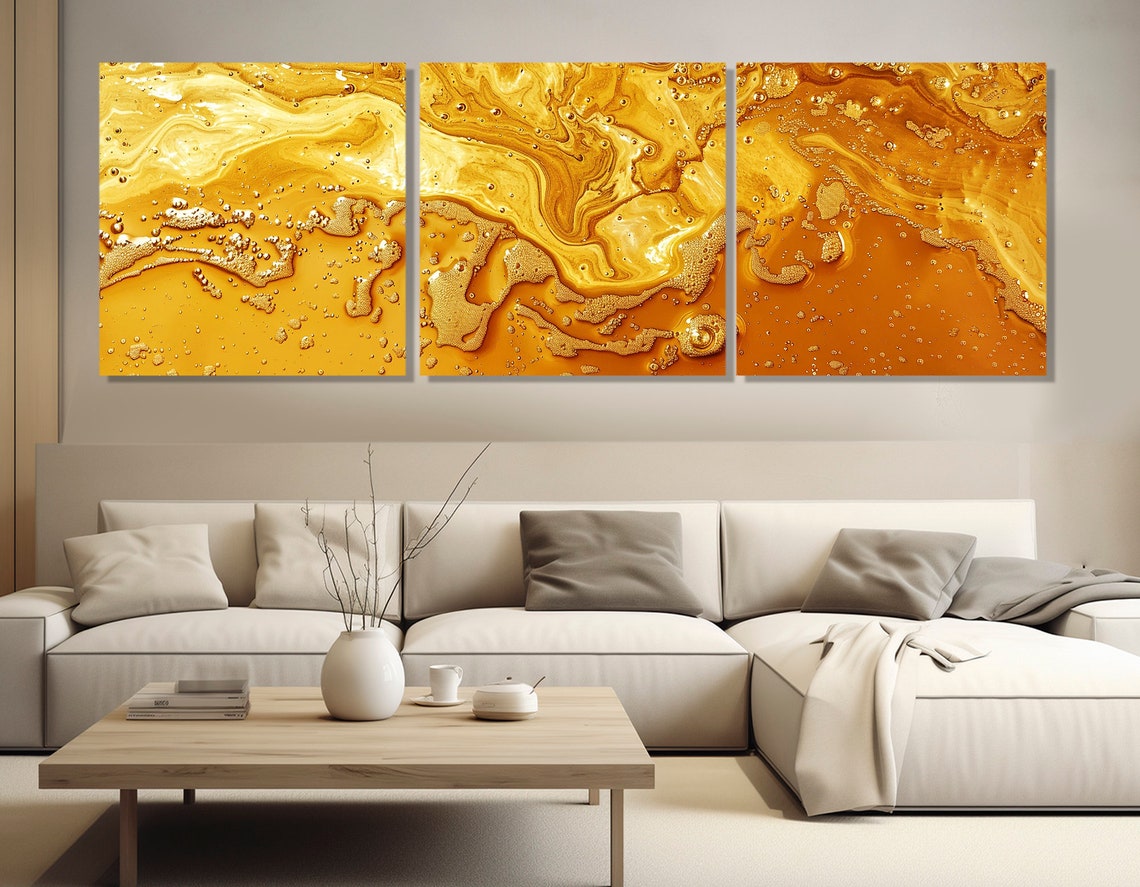 Golden Beer Foam Macro Abstract Swirls Kitchen Bar Decor Art Poster - Image 4