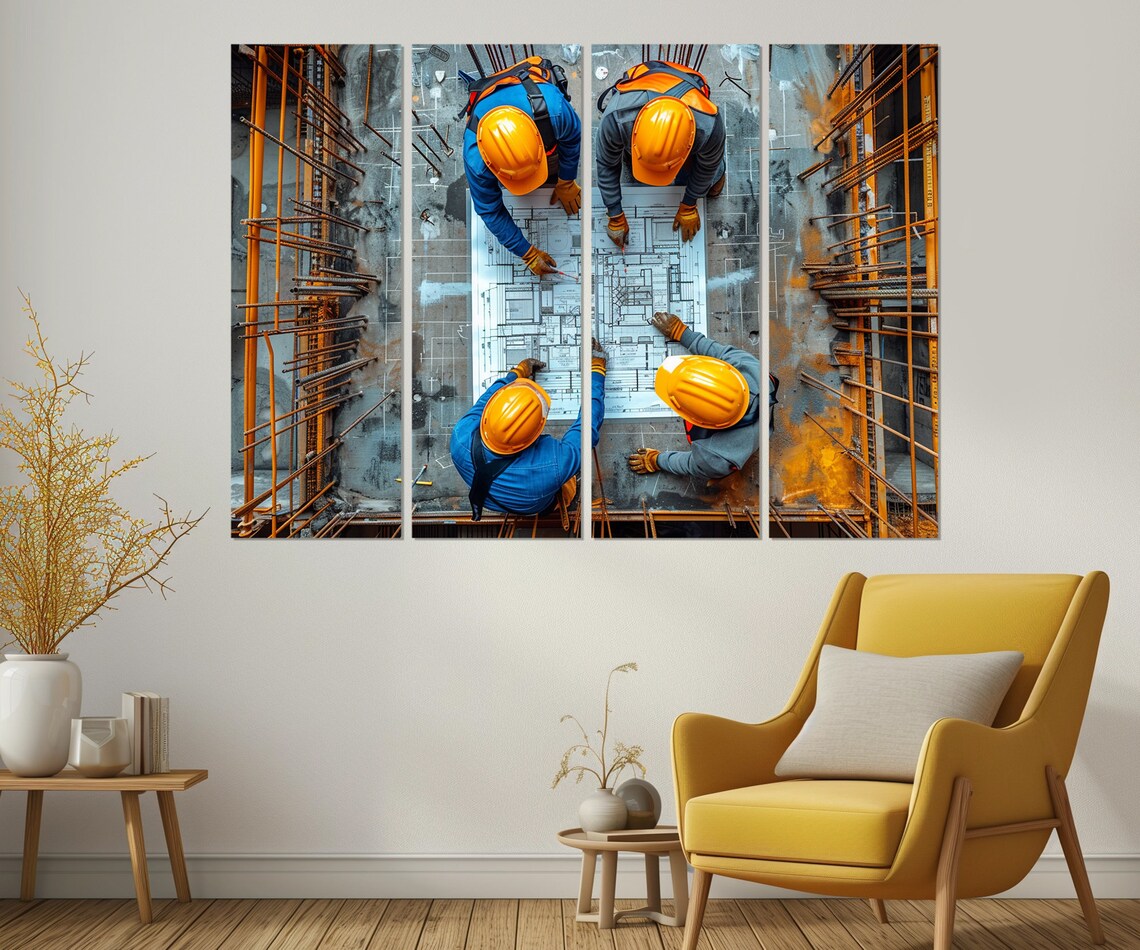 Architect Construction Wall Art Print, Builder Gift - Image 2