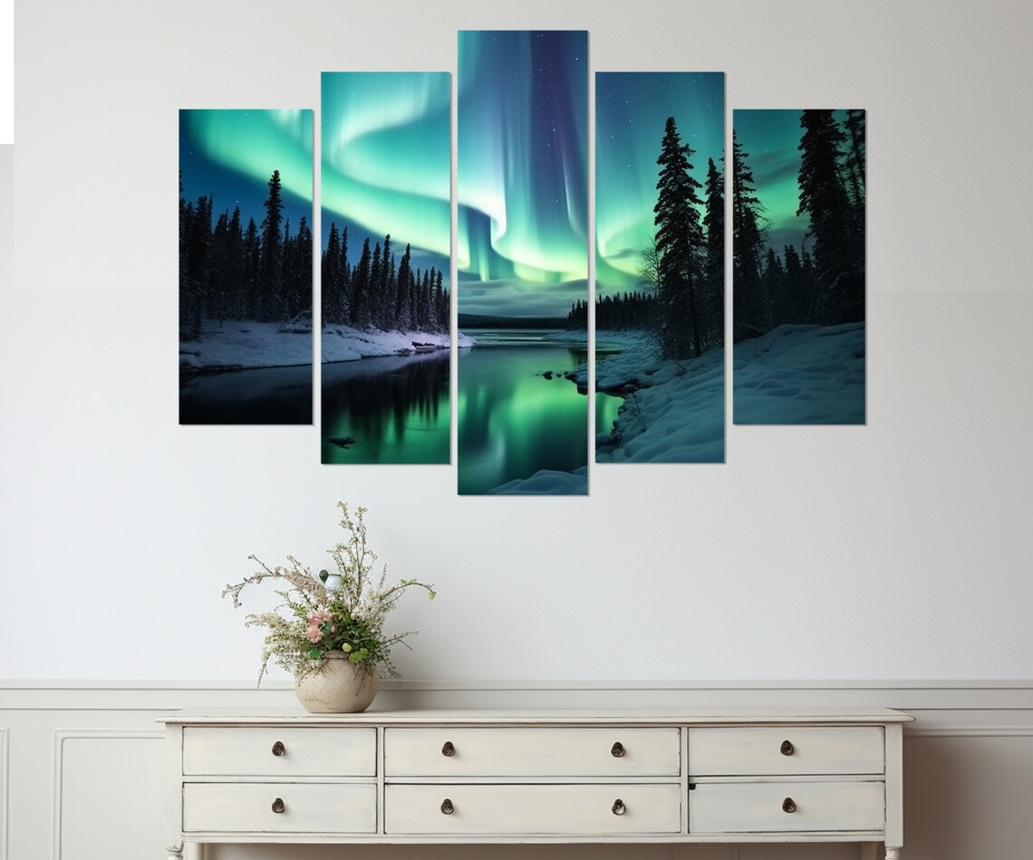 Northern Lights Aurora Borealis Wall Art Print - Image 3
