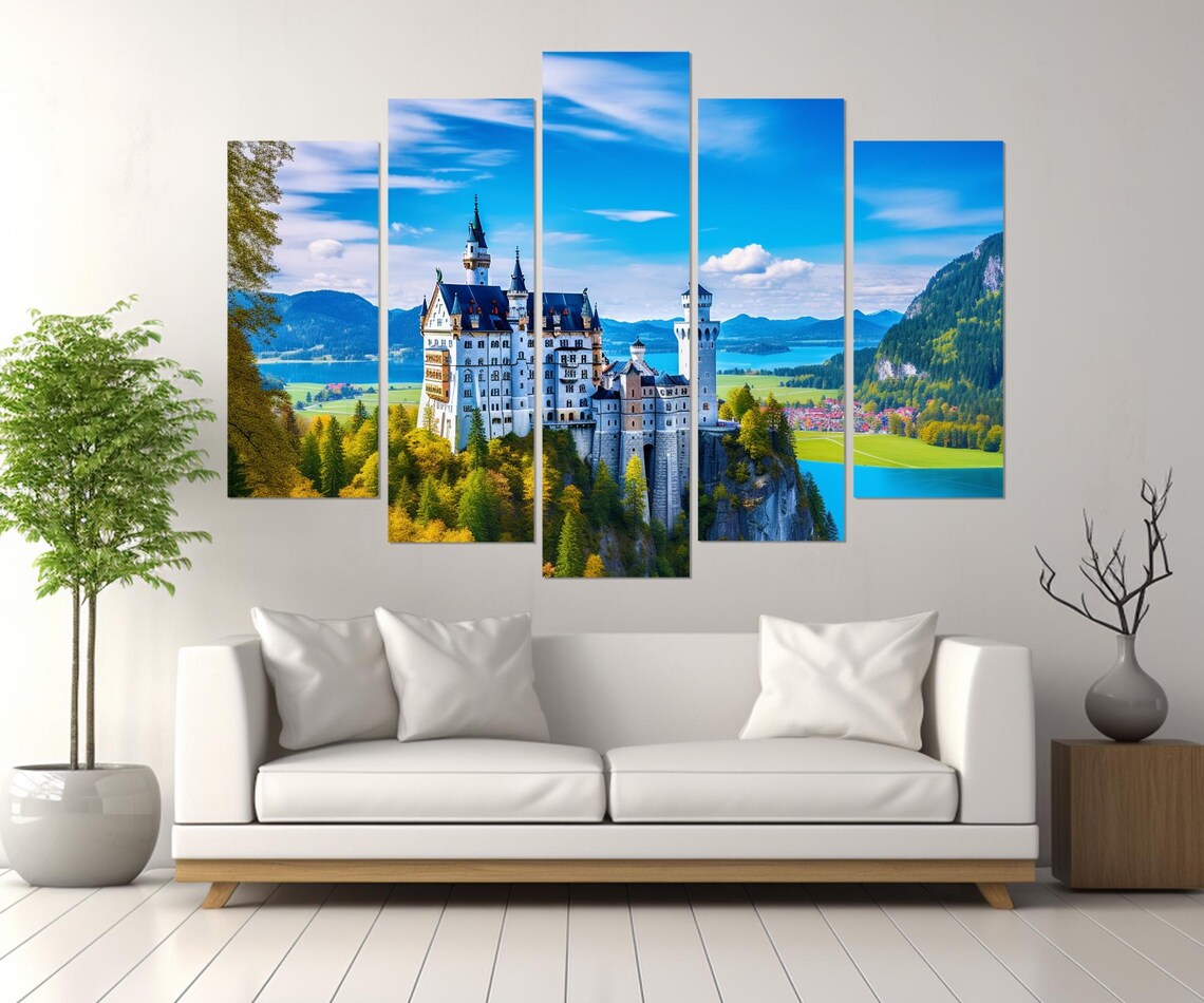 Neuschwanstein Castle Abstract Art Print, German Landmark - Image 2
