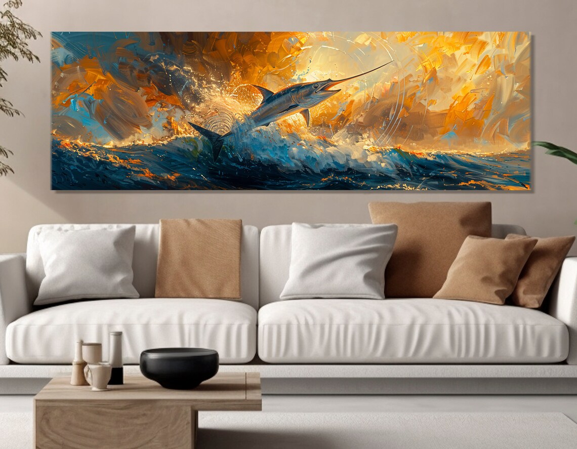 Marlin Fishing Poster, Fisherman Wall Art Print - Image 2