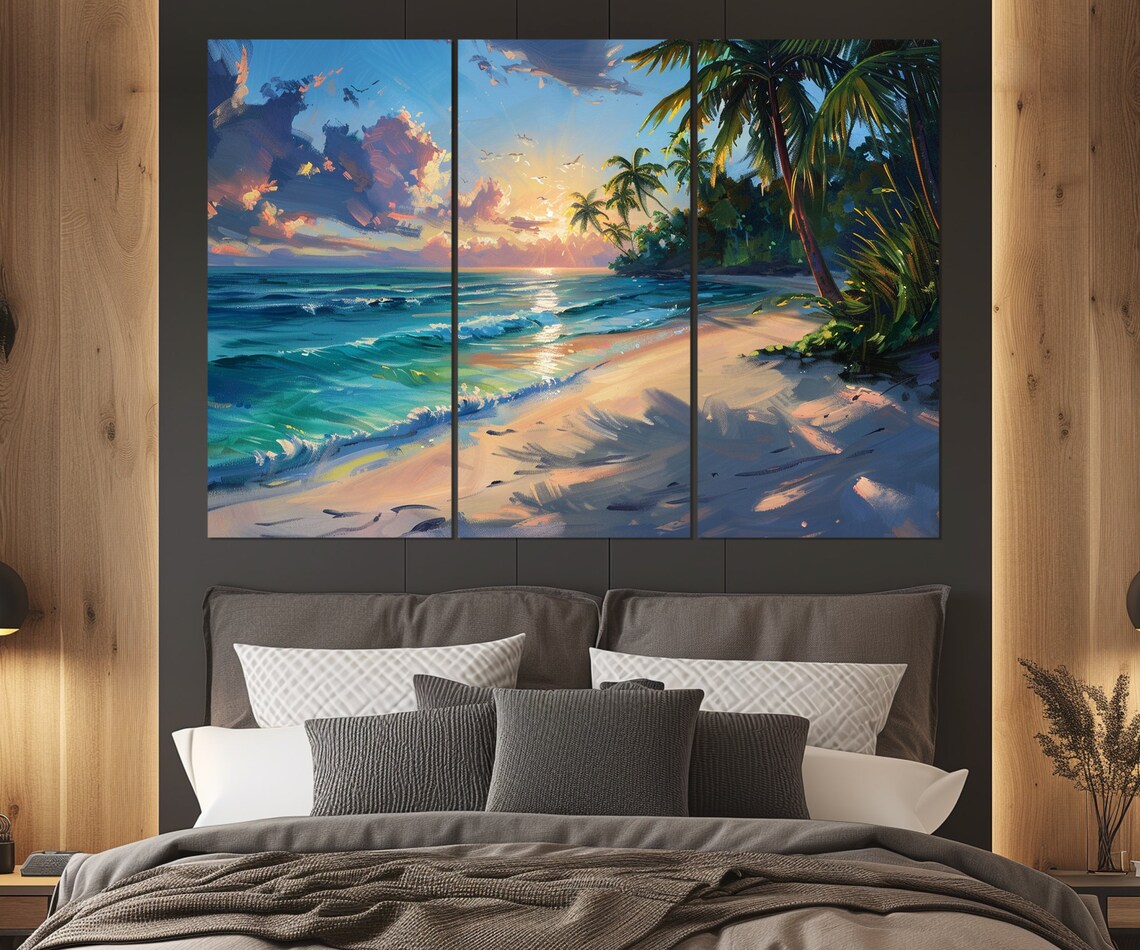 Ocean Beach Art Print, Tropical Bedroom Decor - Image 4
