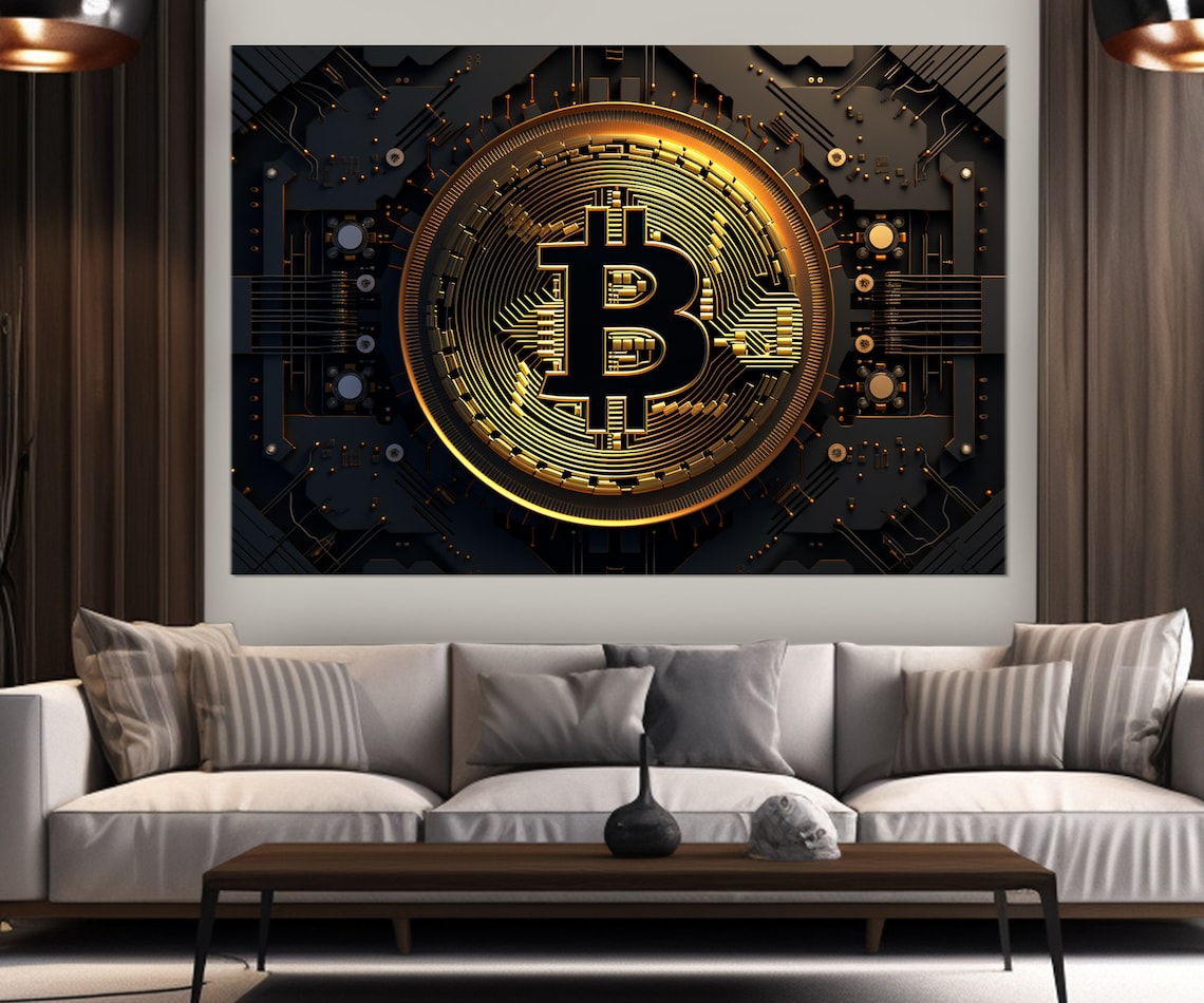 Bitcoin Wall Art Print, Crypto Office Decor for Traders