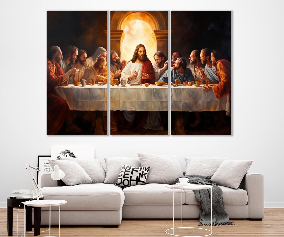 Last Supper Inspired Religious Jesus Christ Art Print - Image 4