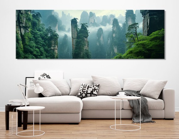 Scenic Forest Art Zhangjiajie National Forest Park Print China Wall Art Zhangjiajie Painting Framed And Ready To Hang