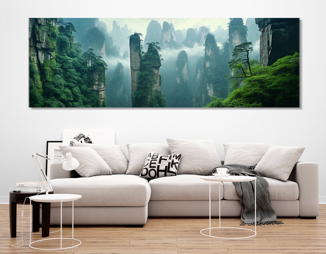 Zhangjiajie National Forest Park Misty Stone Pillars China View Poster