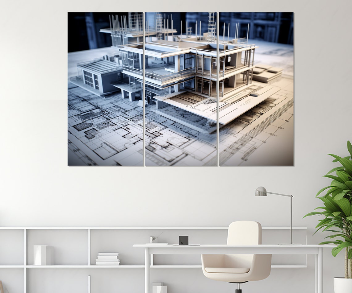 Architect Gift Modern Art Print - Image 2