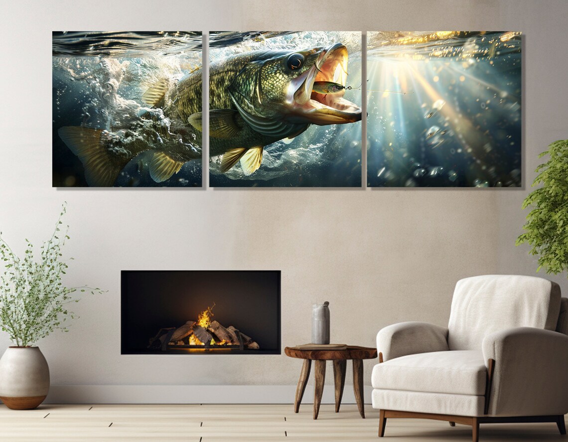 Largemouth Bass Fishing Wall Art Print for Anglers - Image 4