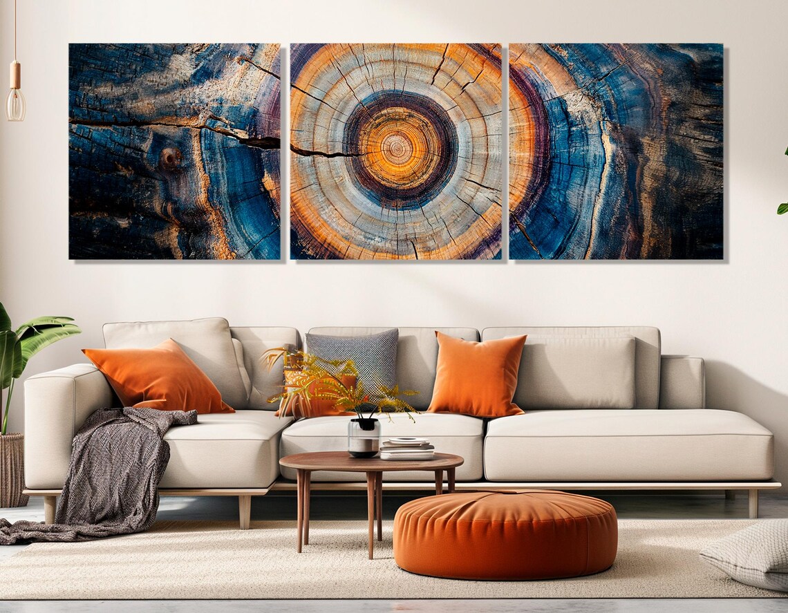 Abstract Tree Rings Wood Texture Wall Art Print - Image 2