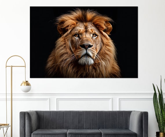 Lion Print Lions Wall Art Lion Portrait Art Lion Zodiac Gift Boss Office Wall Decor Framed And Ready To Hang