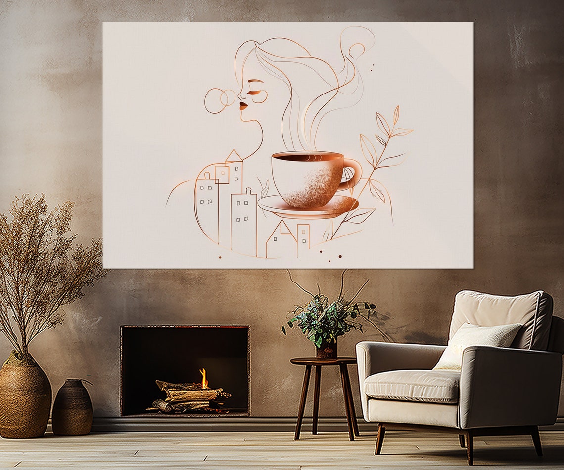 Minimalist Coffee Wall Art Coffee Print Kitchen Wall Decor Cafe Wall Decor Coffee Painting Framed And Ready To Hang