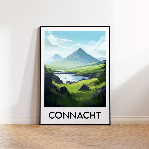Connacht Poster Ireland Print Illustration Connachta Ire Gift Vintage Travel