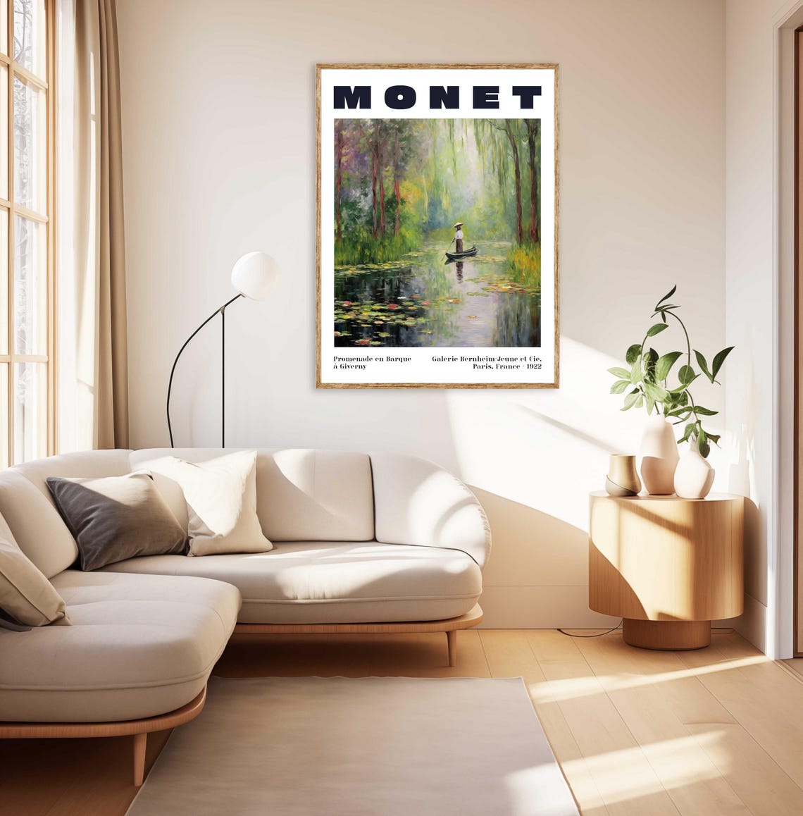 Monet Promenade en Barque Giverny Impressionist Pond Art Poster - Image 2