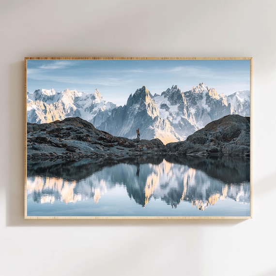 Lac Blanc Chamonix French Alps Landscape Print Photography Wall Art Modern Decor New Home Art Housewarming Gift