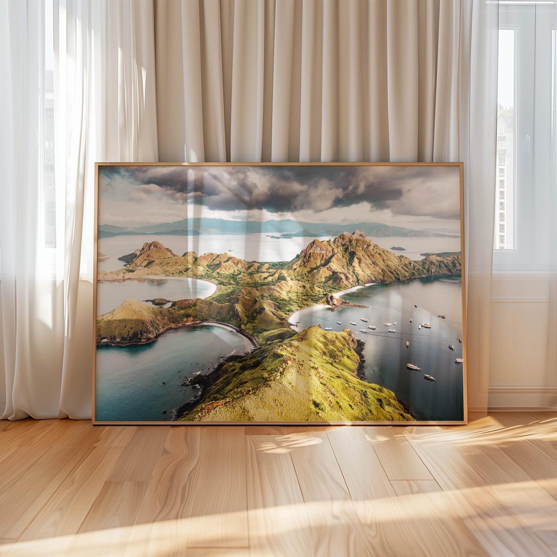 Padar Island Triple Bays Aerial View Komodo Indonesia Poster - Image 4