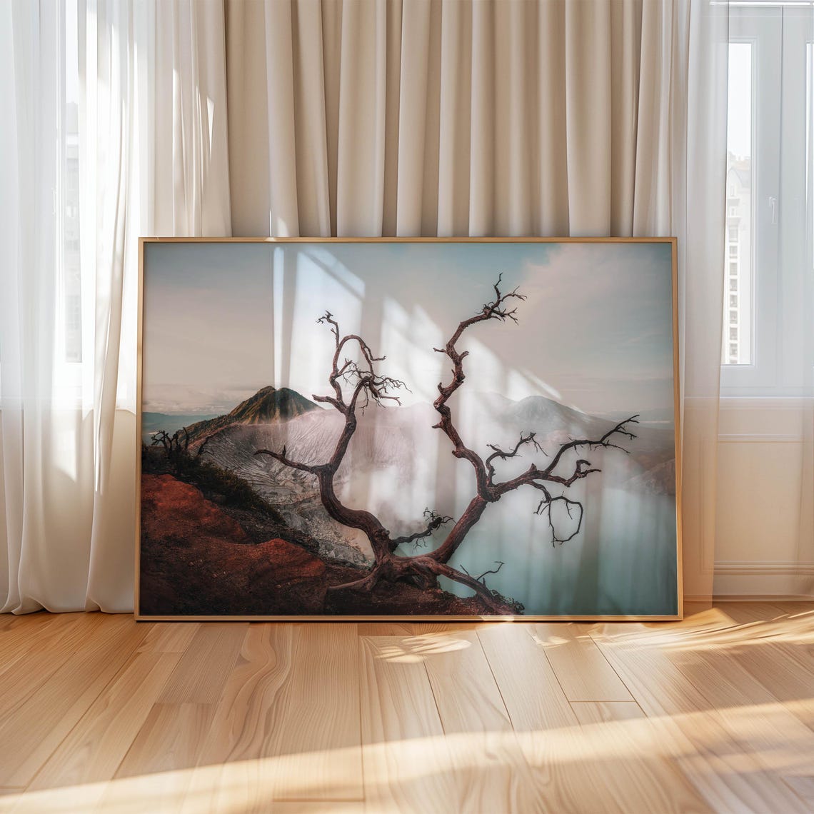 Ijen Volcano Crater With Twisted Dead Tree East Java Indonesia Poster - Image 4