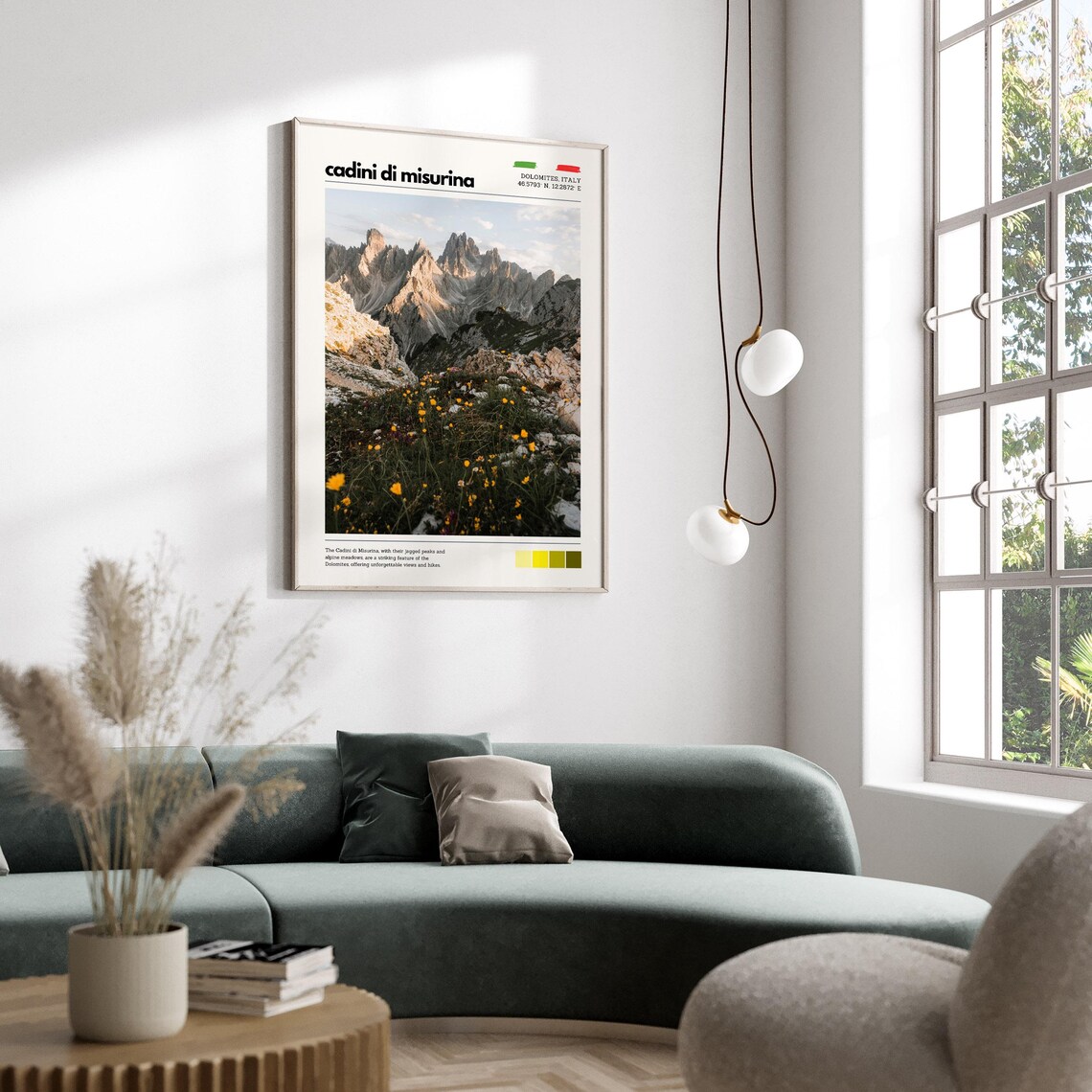 Cadini di Misurina Dolomites Jagged Peaks Wildflower Meadow Poster - Image 4