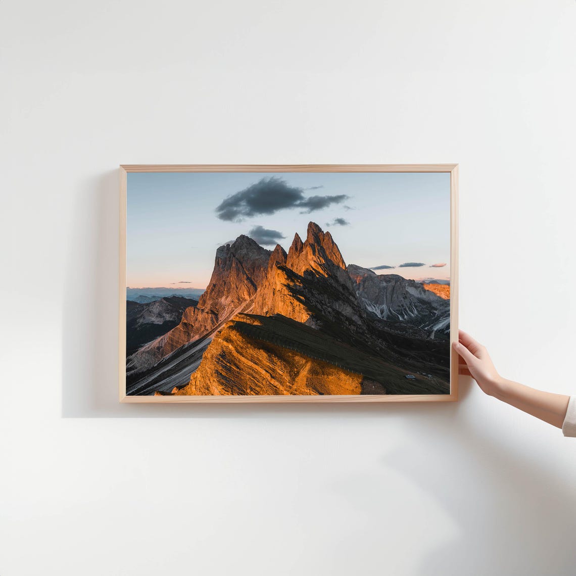 Seceda Ridgeline Sunset Alpine Golden Peaks Dolomites Poster - Image 2