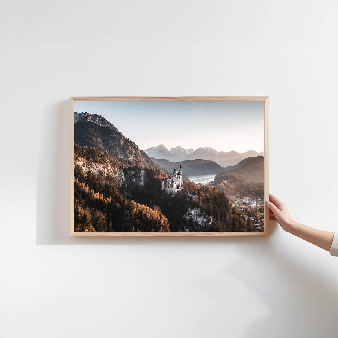 Neuschwanstein Castle Bavarian Alps Autumn Valley Landscape Poster - Image 2