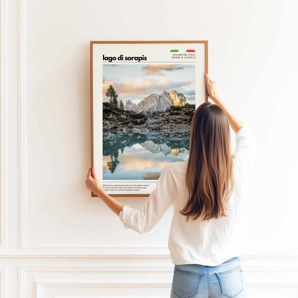 Lago Di Sorapis Dolomites Italy Alpine Lake Reflection Poster - Image 2