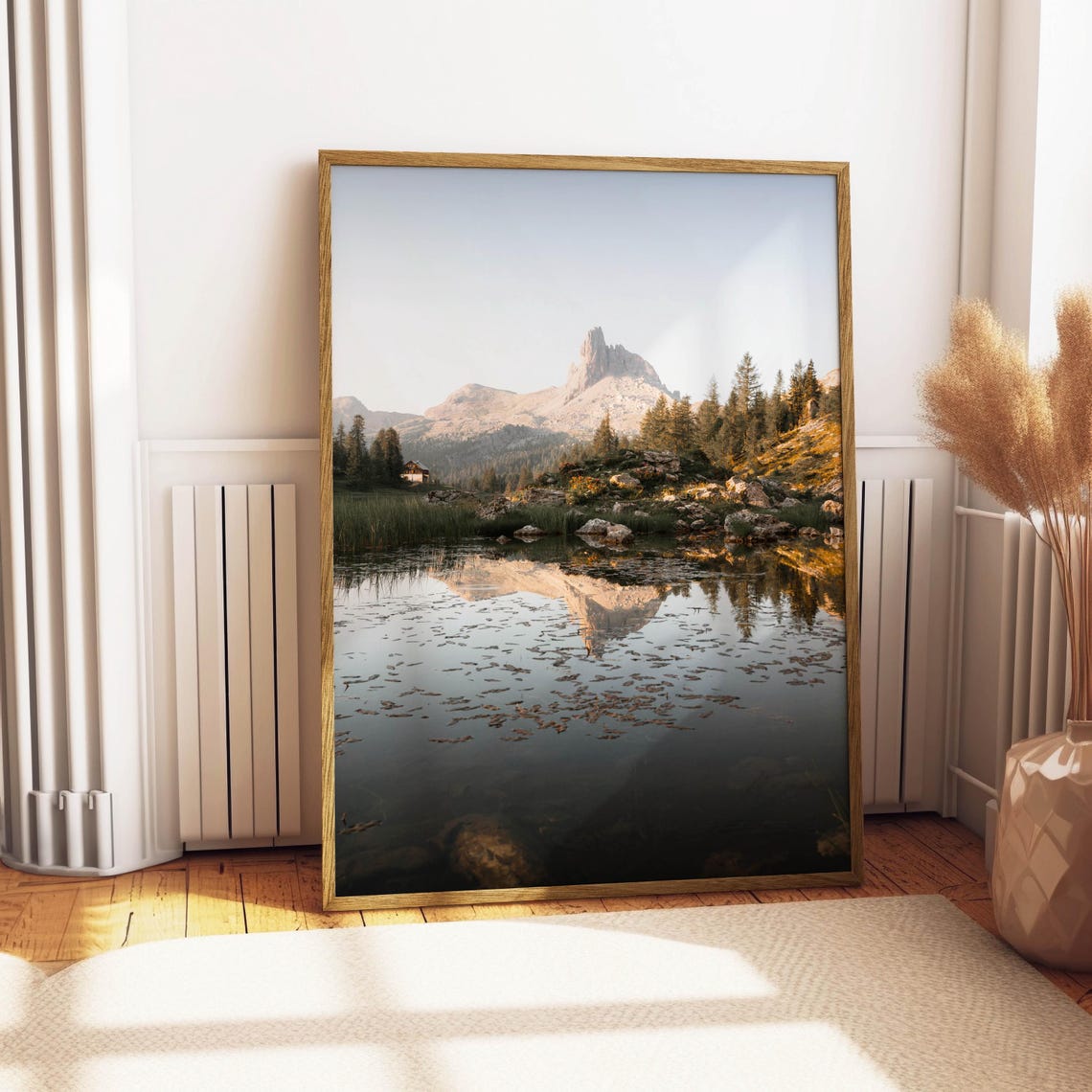 Rugged Peak Reflected in Still Mountain Lake at Sunrise Poster - Image 4