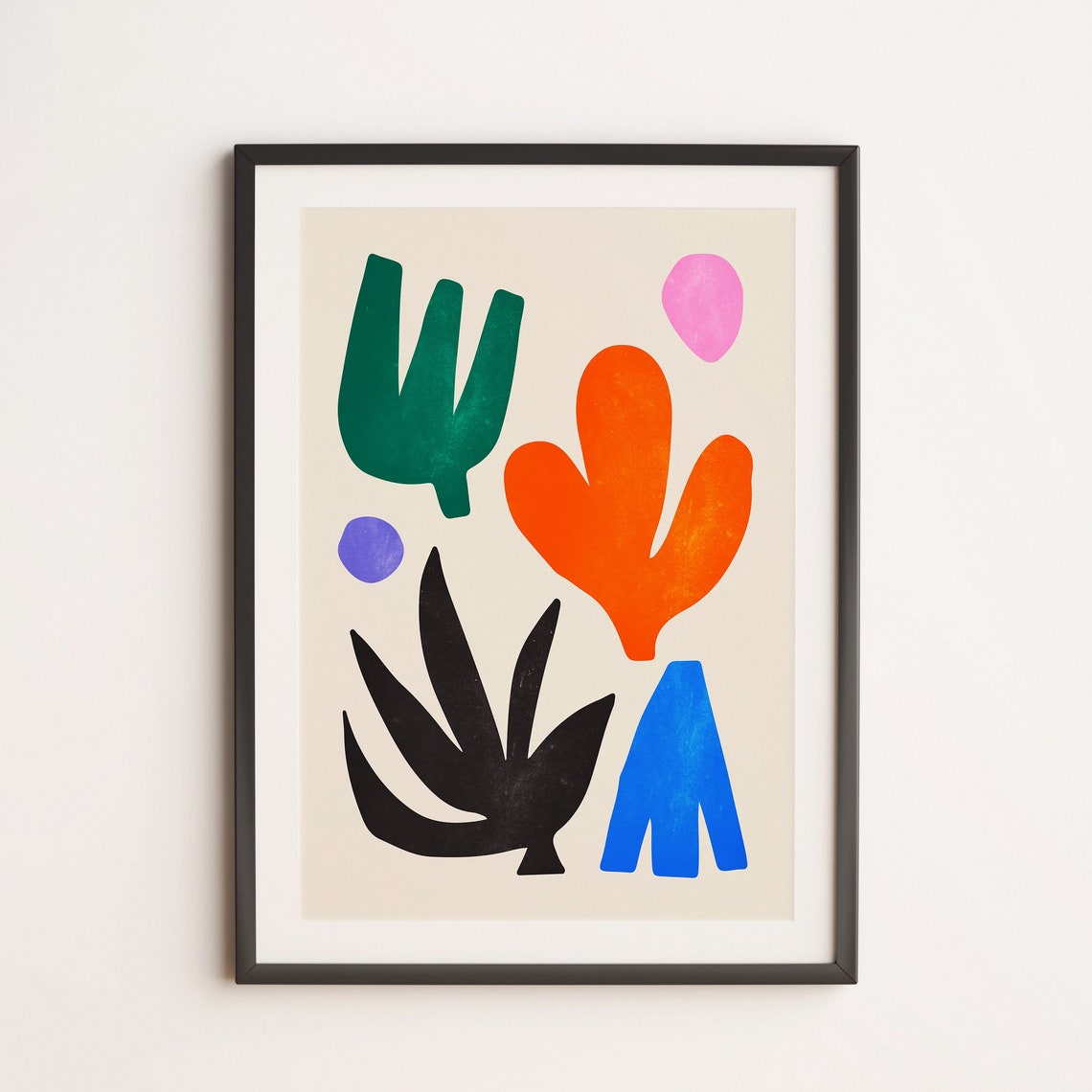 Paper Garden Cutouts Matisse Style Colorful Abstract Art Print