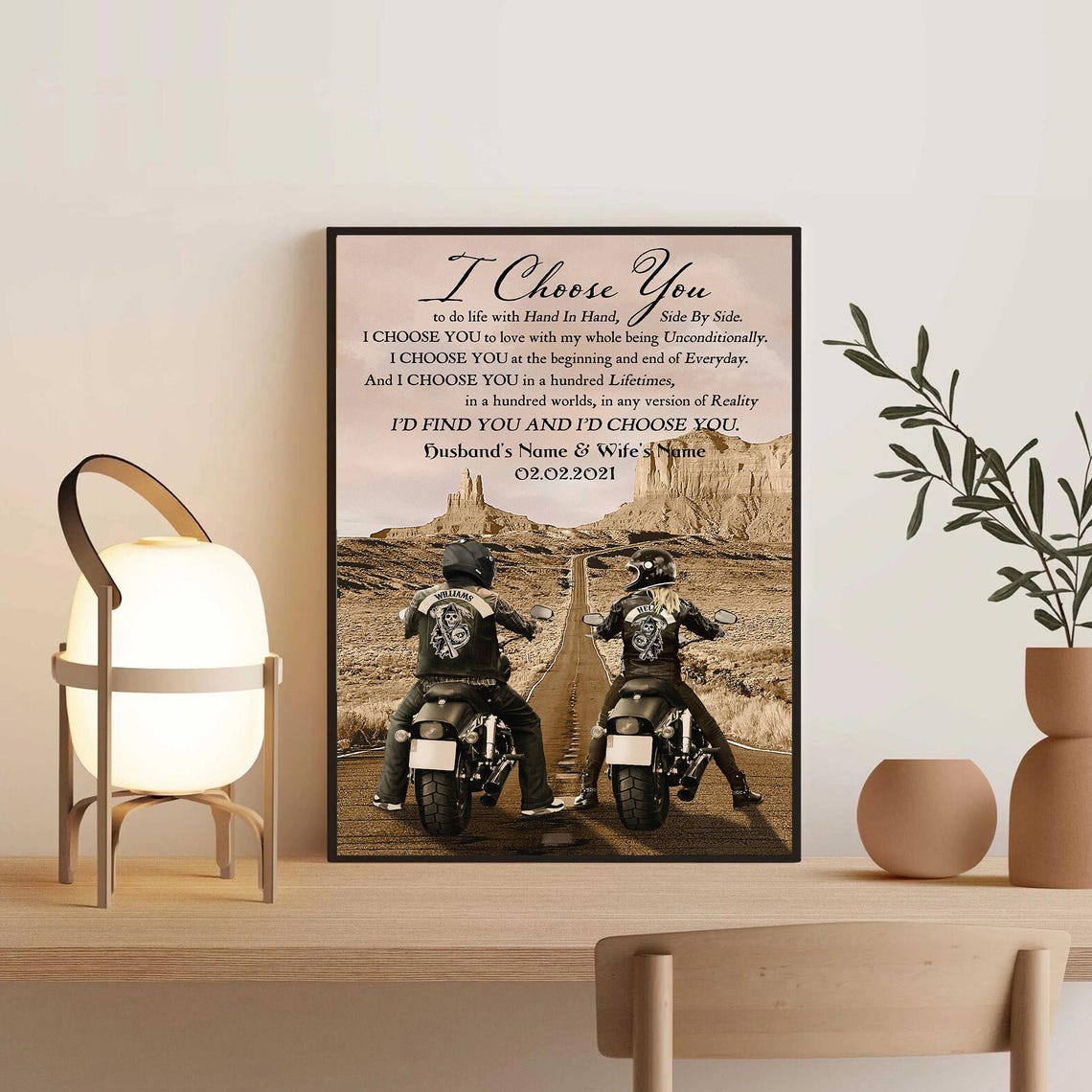 Personalized Couple Motor Biker I Choose You To Do Life With Hand In Hand Side By Side Biker - Image 4