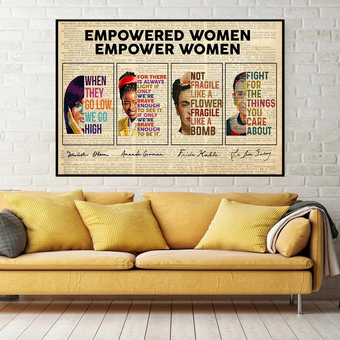 Empowered Women Empower Women Feminist Icons Quotes Tribute Poster - Image 3