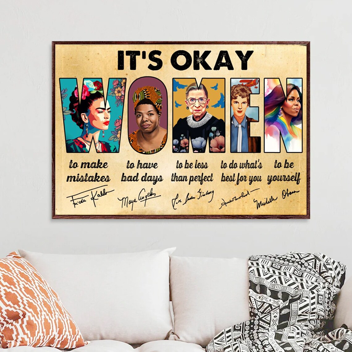 Famous Women Empowerment History Vintage Quotes Feminist Gift Poster - Image 3