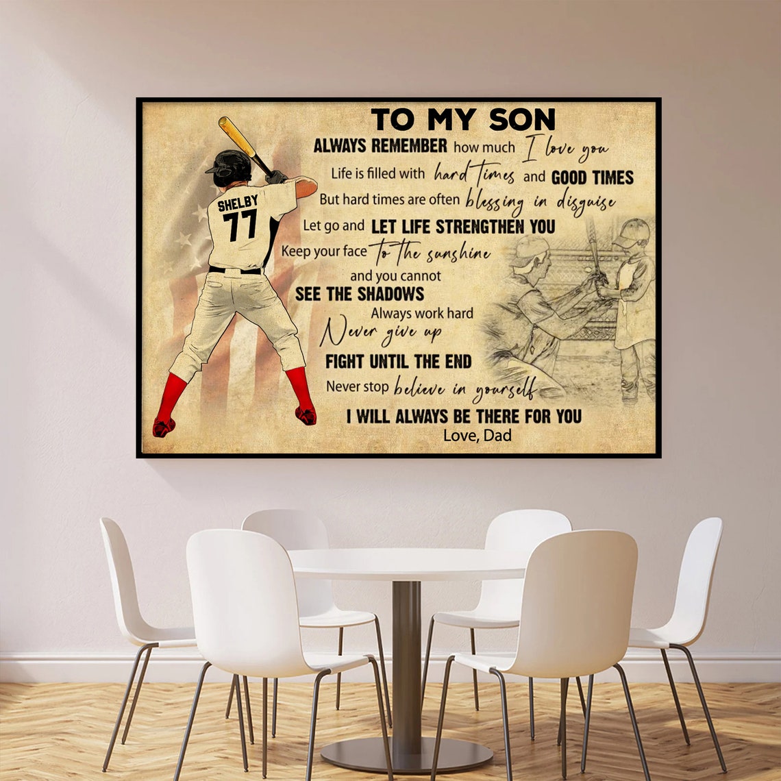 Personalized Baseball Postercanvas Vintage Style Baseball Gifts Baseball Poster Baseball Room Decor Baseball Boy Poster - Image 3
