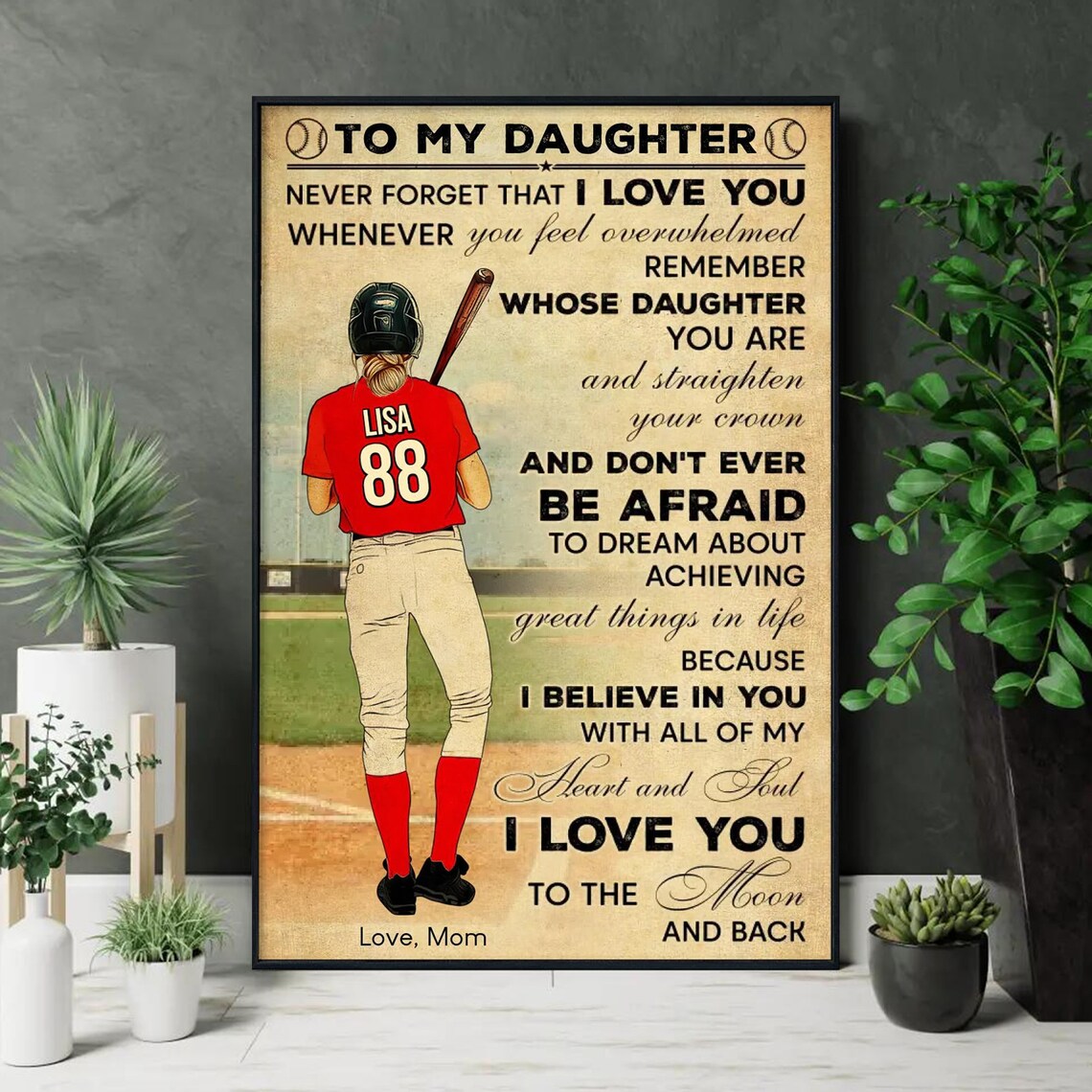 Personalized Softball Poster, Gift for Softball Players - Image 2