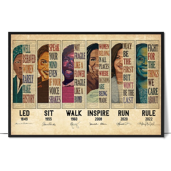 Led Sit Walk Inspire Run Rule Black Women History Timeline Poster