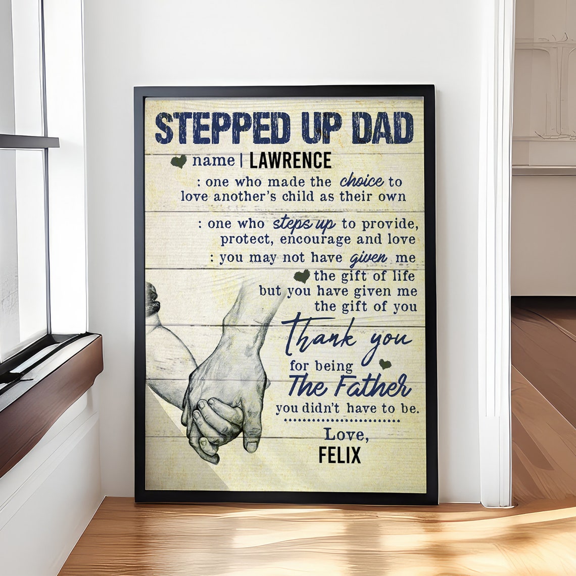 Personalized Stepped Up Dad Fathers Day Gift Canvasposter Fathers Day Birthday Gifts For Step Dad Father Poster Wall Art