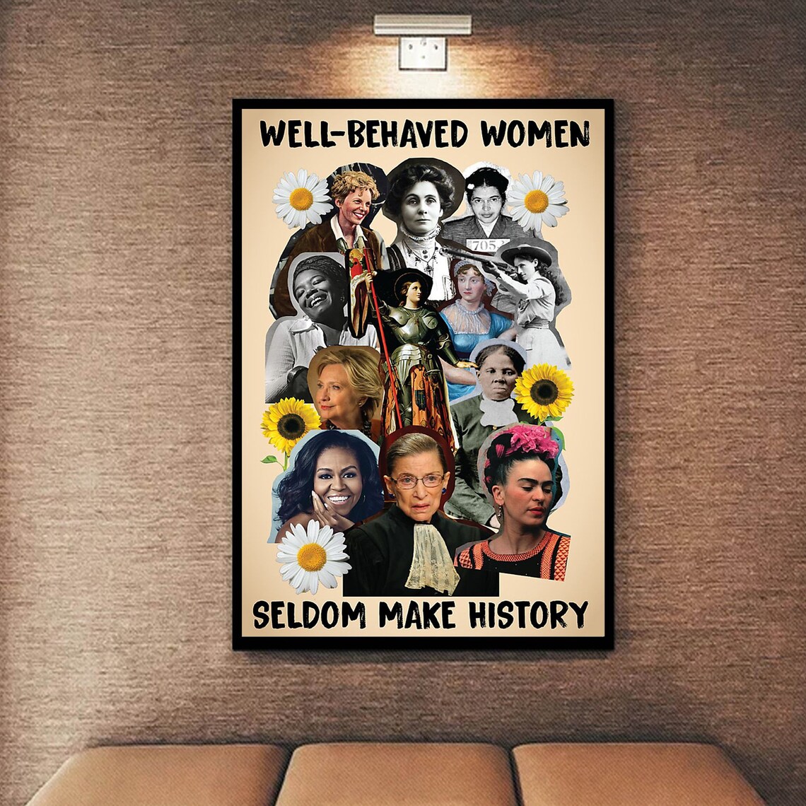 Well Behaved Women Seldom Make History Vintage Photo Collage Poster - Image 4