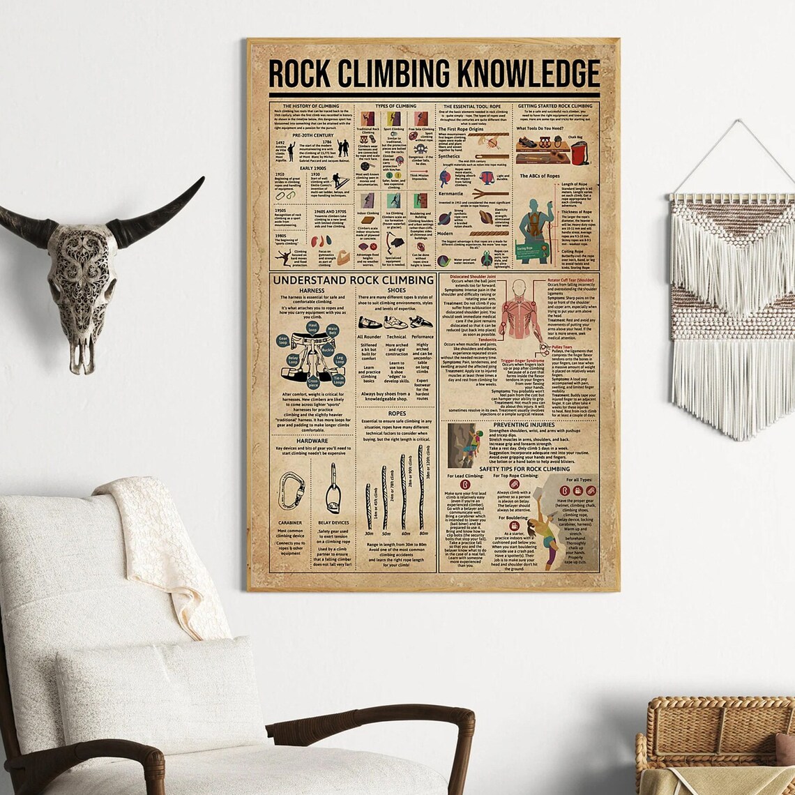 Rock Climbing Knowledge, Climbing Lovers Decor - Image 3