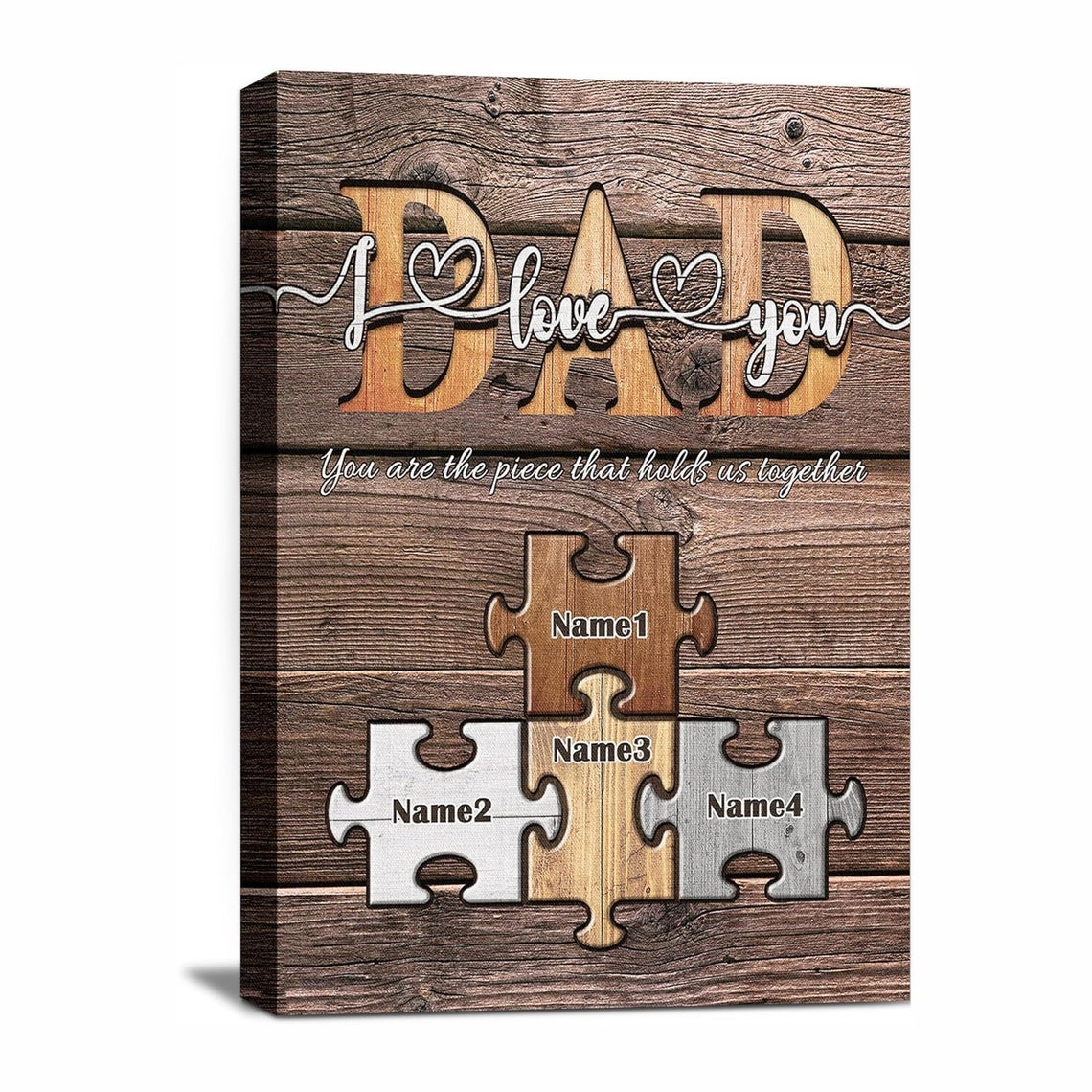 Personalized Fathers Day Custom Puzzle Prints With Name Gifts For Dad From Son Daughter Loving Birthday Gifts For Dad - Image 3