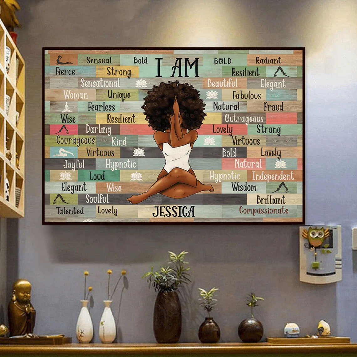 I Am Bold Sensual Strong Yoga Woman Affirmation Canvas Poster