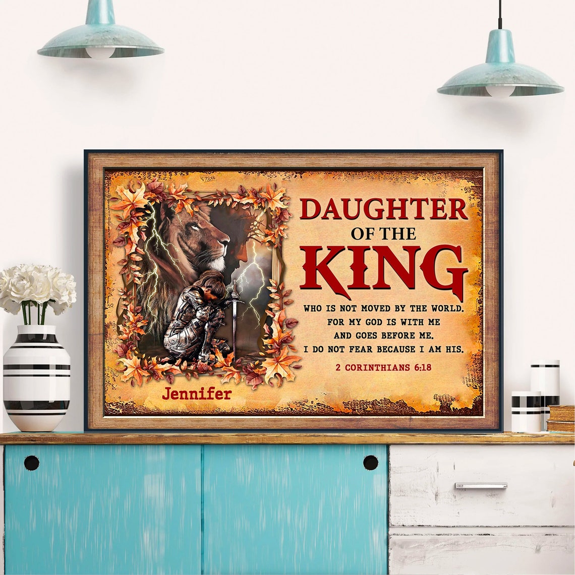 Daughter Of The King Poster Jesus Painting God Wall Art Gift For Christian Female Warrior Of God Woman Warrior