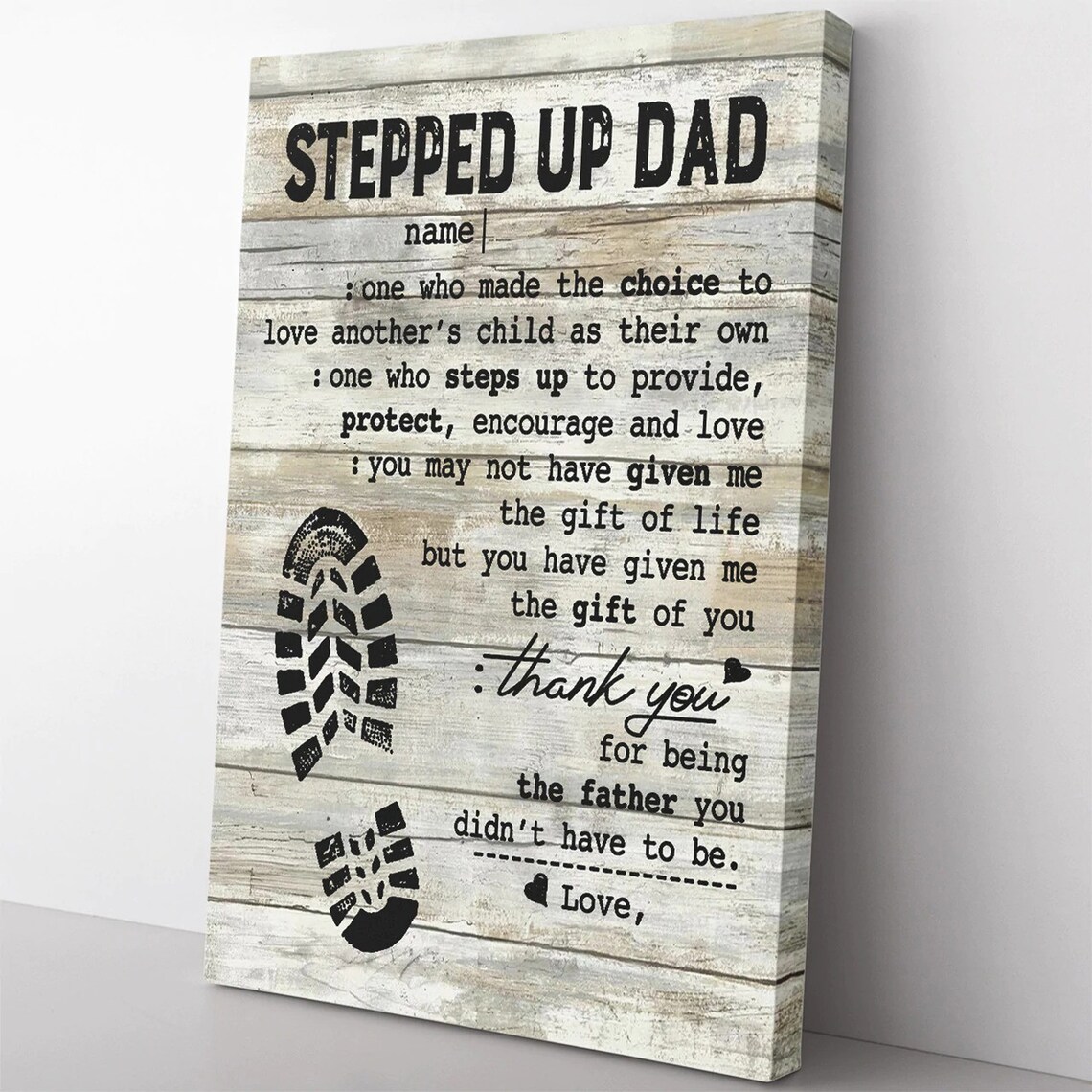 Customized Funny Stepdad Footprint Gift, Fathers Day - Image 2