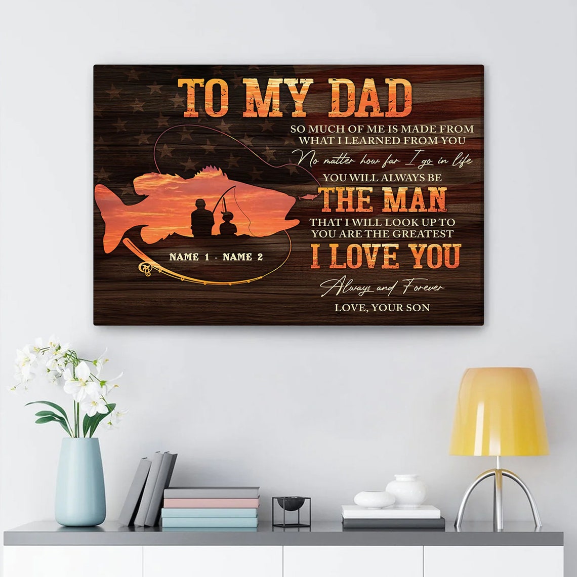 Personalized Fishing Postercanvas To My Dad Wall Art Home Decor Fathers Day Birthday Gift For Men Dad Husband - Image 3