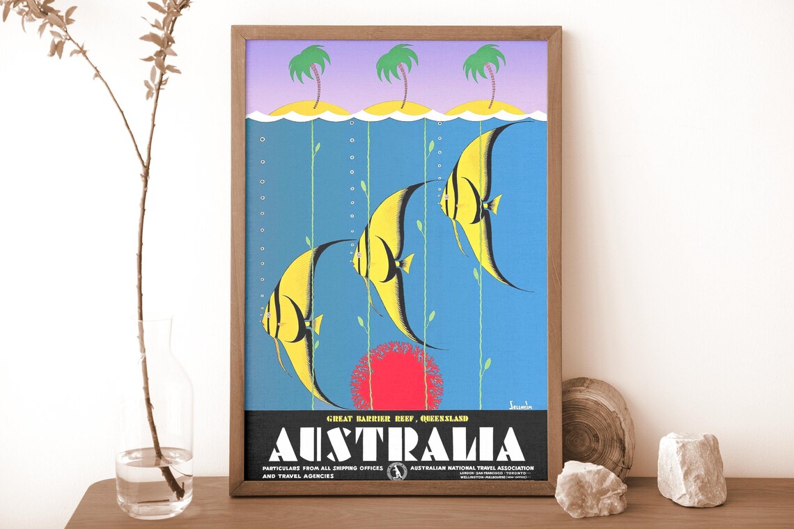 Australia Great Barrier Reef Queensland Vintage Travel Poster - Image 2