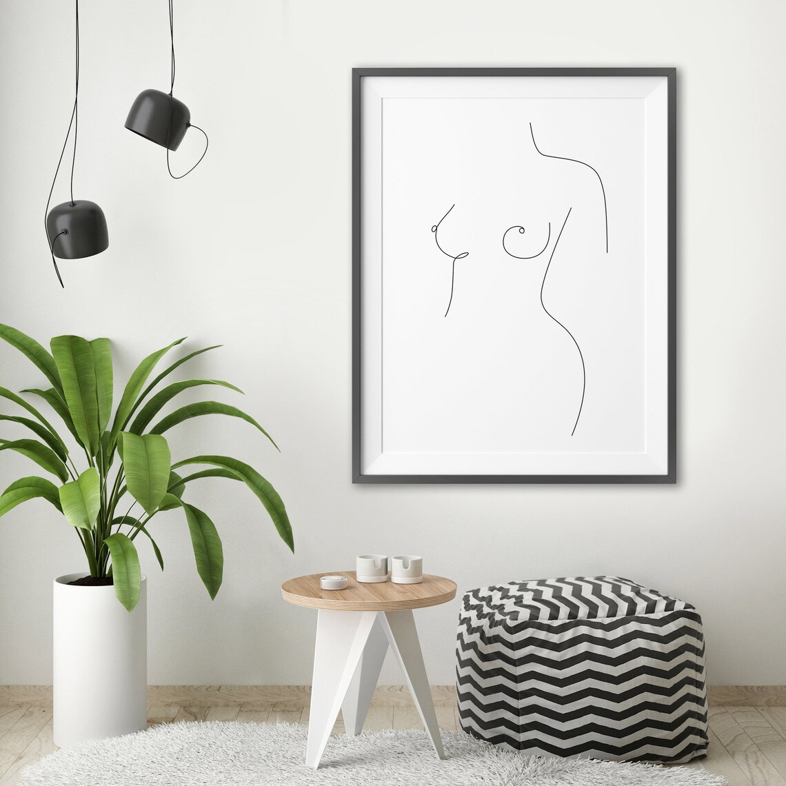 Woman Body Abstract Single Line Drawing Female Figure Poster - Image 2