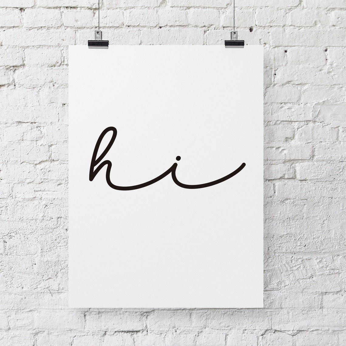 Hi Art Prints Typography Hi Interior Poster Living Room Wall Art Interior Decor Minimalist Art Monochrome Poster Letter Hi - Image 3