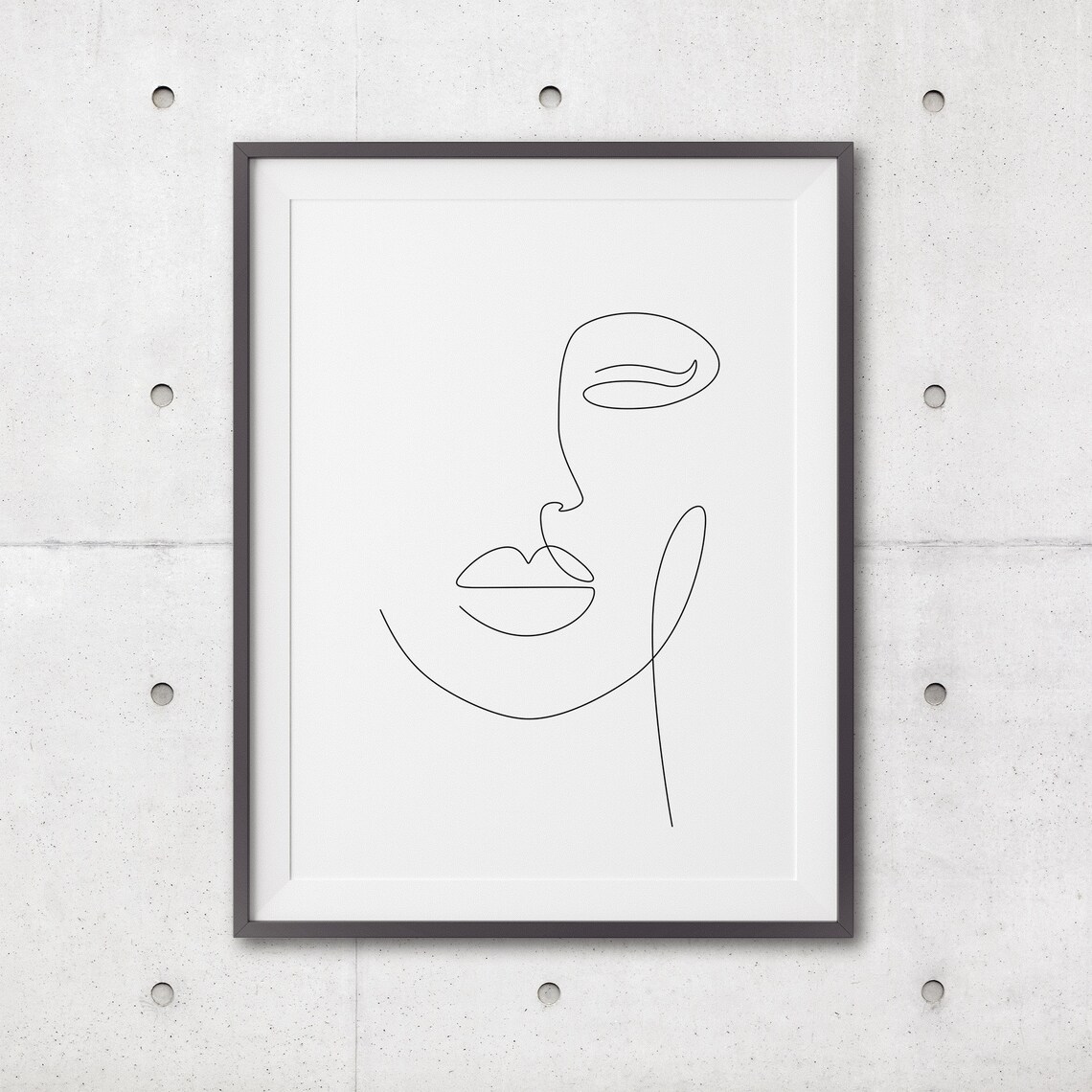 Abstract Woman Face Single Line Art Modern Portrait Wall Poster - Image 3